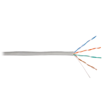 Кабель NIKOLAN U/UTP 4 пары, Кат.5e (Класс D), тест по ISO/IEC, 100МГц, одножильный, BC (чистая медь), 24AWG (0,50мм), внутренний, PVC нг(А), серый, 3